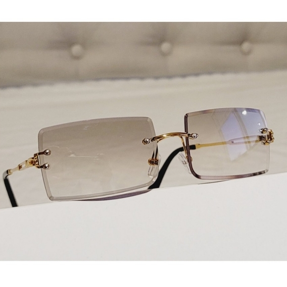 Rectangular Rimless ombre sunglasses - Picture 5 of 8